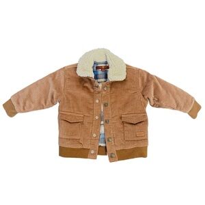 🌼 7 For All Mankind Brown Corduroy Jacket with Shearling Collar 12 Months